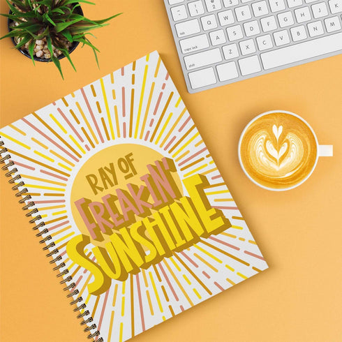 Ray Of Freakin Sunshine Spiral Notebook, 8.5" x 11" Journal, 120 College Ruled Pages, Made in the USA