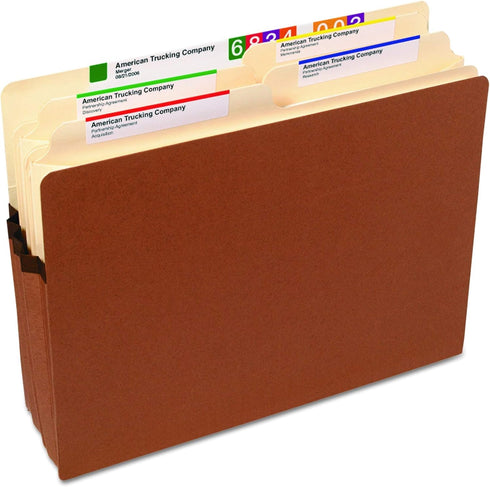 Smead File Pocket, Letter Size, 3-1/2" Expansion, Straight-Cut Tab, Redrope, 25 per Box (73224)
