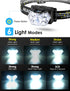 Lsnisni 9 LED Headlamp 2 Pack, 2000 Lumen Super Bright Head Lamp with 6 Modes, IPX5 Waterproof, Lightweight Head
