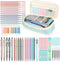 GUGUKUKU 56 PCS Aesthetic School Supplies Cute Stationary Set with Pencil Case, Inspirational