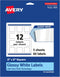 Avery Square Labels - Sure Feed Technology, 2" x 2", 60 Glossy White Labels (36475)