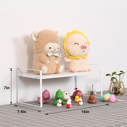 YGYQZ Wood Office Desk Shelf Organizer - Desktop Supplies Cute Dresser Top Organization Storage Rack and Cubicle Decor Aesthetic Bookshelf for Women Man and Kids(white-single tier) by YGYQZ