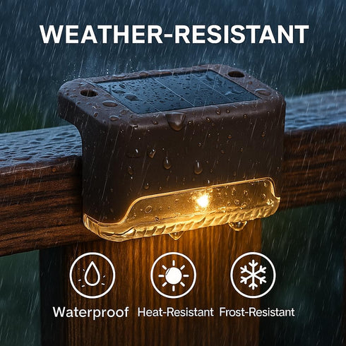 16 Pack, Solar Deck Lights Outdoor Peel And Stick Deck Railing Lights, Long-lasting & Durable Waterproof For Outdoor