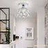Zevnico Closet Silver Mini Chandelier Light Fixture, Crystal Ceiling Light, Semi Flush Mount Hallway Lights, Small