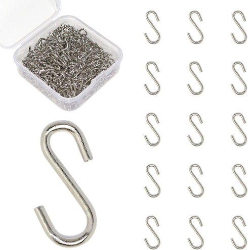 Millennial Essentials Mini S Hooks Connectors, 200pcs S Shaped Wire Hook Hangers for DIY Crafts, Jewelry, Key Chain.