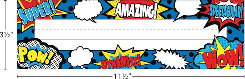 Superhero Flat Name Plates (5588) by Teacher Created Resources, 11-1/2" x 3-1/2"