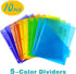 Multicolor Plastic Binder Dividers with One Front Pocket, Tab Binder Divider for 3 Ring Binder, 10 Pack