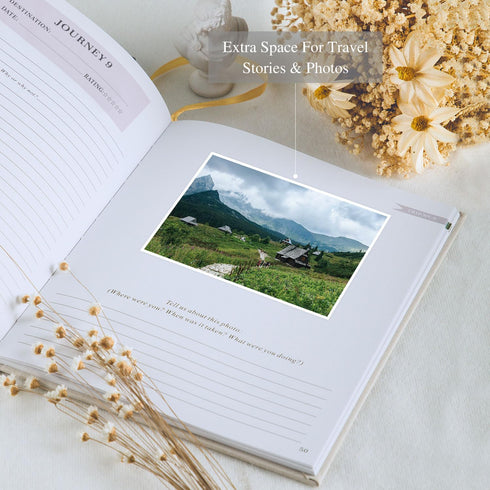 Lanpn Travel Photo Journal Notebook for Men Women, Linen Travel Log Diary, 110 Pages, Green