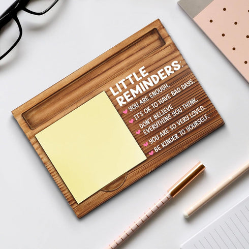 Little Reminders Sticky Note Holder - Mental Health Gift for Women, Men, Coworker, Positivity Recovery Self Care