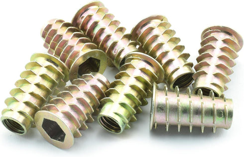 LQ Industrial 8pcs M8x25mm Zinc Alloy Furniture Screw-in Nut Bolt Fastener Connector Hex Socket Drive for Wood Furniture