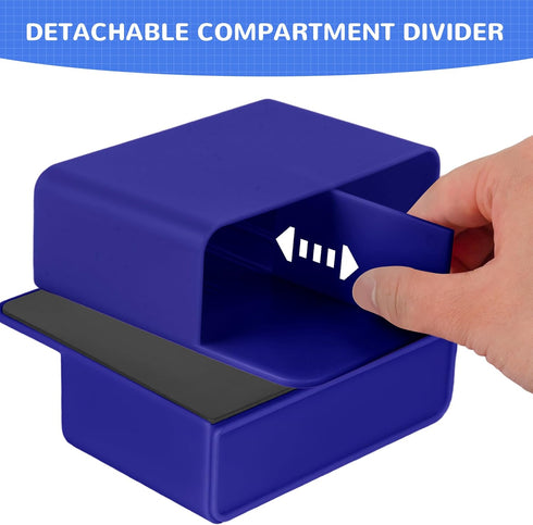 Magnetic Dry Erase Marker Holder, Dark Blue Magnetic Pen Holder for Fridge, Whiteboard, School, Office, Home