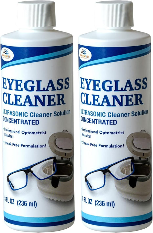 NORTHWEST ENTERPRISES Ultrasonic Eyeglass Cleaner Solution. Concentrated Glasses Cleaner for use in