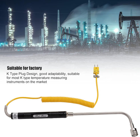 K Type Thermocouple, Temperature Probe Thermocouple Heat Resistant Steel with Insulated Handle