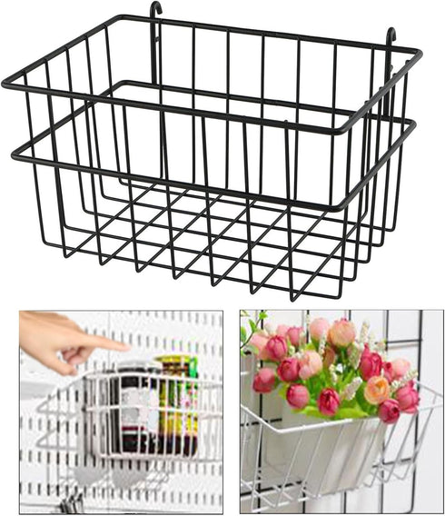 Generic Pegboard Basket Bin Multipurpose Shelf Container Wire Shelf Basket Tool Hanger for Entryway Workbench Kitchen