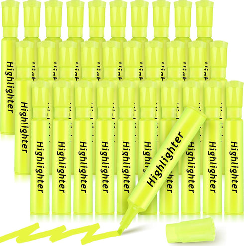 Qilery Tank Style Highlighters 30 Pack, Quick Drying Fluorescent Chisel Tip Markers for Kids Classroom Office