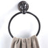 Oil Rubble Bronze Brass Bath Towel Ring, Wall Mounted Black Bathroom Hardware Accessories with Pattern Carving Design