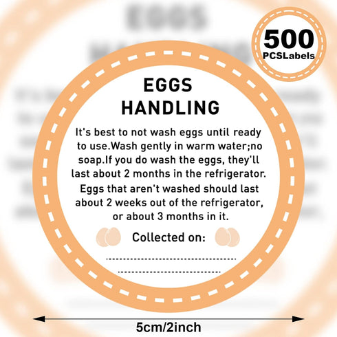 500 2 Inch Packaging Colarr Pcs Farm Fresh Eggs Carton Labels Stickers Easter Egg Care Self Adhesive Writable Handling