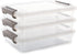 Citylife 3 PCS Clear Plastic Storage Bins with Latching Lids, Stackable Containers for Organizing A4 Paper, Photo,