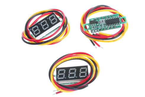 NOYITO 0.28 inches LED Ultra-small DC Digital 0-100V Voltmeter, 3-Wire Battery Voltage Tester, Pack of 3