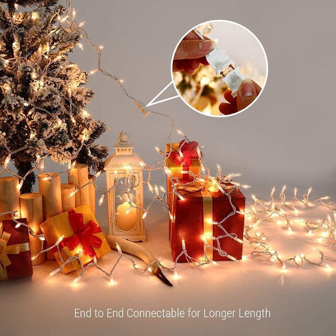 2 Pack 50 Count 12 Christmas String Lights Clear Warm White Mini Lights Plug Powered Waterproof for Indoor and Outdoor