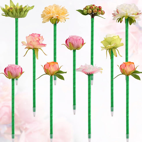 Leery Flower Pens Mixed Multicolor Rose Ballpoint Pens,12Pieces Valentine's Day Mother's Day Plush Rose Pens for Birthday Party Wedding Girlfriend Wife Office Supplies by Leery
