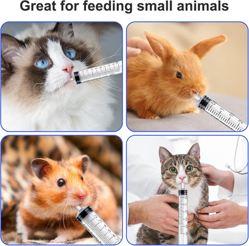 5pcs Plastic Syringes - 1ml, 3ml, 5ml, 10ml, 20ml, Reusable No Needle Measuring Syringes for Lab, Pet Feeding, Oil