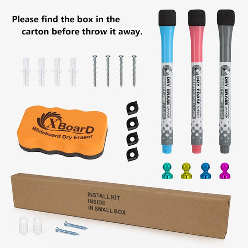 XBoard Magnetic Dry Erase Board/Whiteboard - 36 X 24 Inches, Double Sided, Includes Dry Eraser & Markers