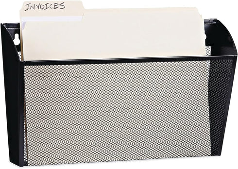 Universal UNV20026 14 in. x 3.1 in. x 8.2 in. Metal Mesh Wall Letter File - Black