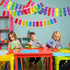 Doumeny 4Pcs Colorful Crayon Paper Banner Back to School Pencil Bunting Garland Colorful Pencil Hanging Bunting First