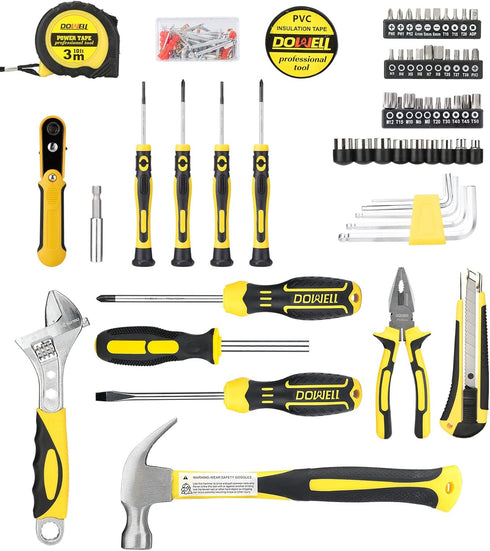 Set, Set Toolbox HYT128 (128 DOWELL Tool Auto Repair Household Tool Kit with Socket, Wrench, Screwdriver, Bits
