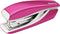 Leitz Mini Stapler, 10 Sheet Capacity, Ergonomic Metal Body, includes Staples, Metallic Pink