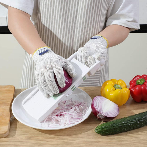 Dowellife Level 8 Cut Resistant Gloves, Food Grade, Medium White