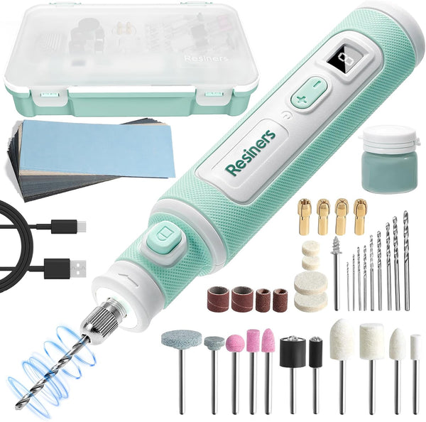 Resiners Cordless Rotary Tool Kit, Resin Drill & Polishing Kit, 8-Speed Adjustable,