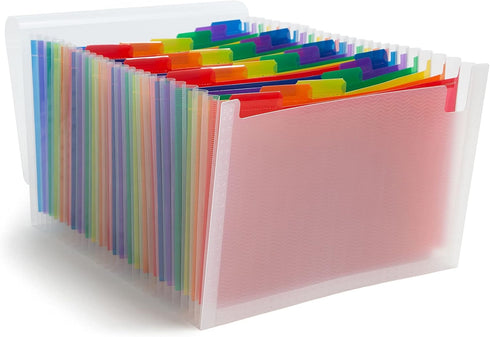 Smead Poly Desktop Expandable File, 24 Pockets, Flap and Cord Closure, Letter Size (70897)