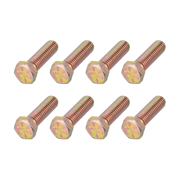 Hex Bolts (3/8-24x1-1/4") 8Pcs, Carbon Steel Zinc Plated Fully Threaded, UNF Fine Thread Hex Head Screw Bolt