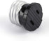 DiCUNO UL Listed E26 to Polarized Outlet Socket Adapter, Standard E26 Base Light Bulb Converter Black