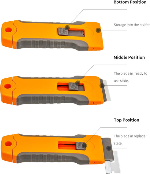 Razor Blade Scraper Tool with 15 Extra Blades - Glass Top Stove & Oven Door Scraper for Cleaning Paint