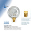 2-1/2" Pressure Gauge, Chrome Plated Steel Case, Dry, 0-100 psi/kPa, Lower Mount 1/4" NPT