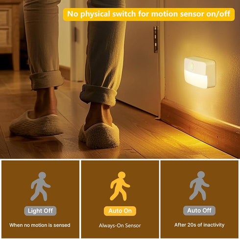 8 Pack Closet Guankai Motion Sensor Stair Light for Indoor, Battery Operated Lights, Wireless Stick on Anywhere Hallway