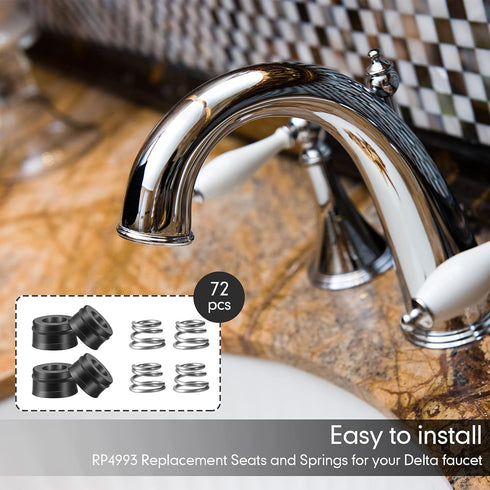 RP4993 Replacement Seats and Springs Faucet Repair Kit, Compatible with Faucet Rod Replacement, Black