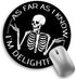 Skeleton Round Mouse Pad, Black Funny Small Mousepad for Wireless Mouse, 8.6 x 8.6 Inch Gaming Mouse Mat
