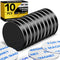 DIYMAG Black Powerful Neodymium Disc Magnets - Strong Rare Earth Magnets with Double-Sided Adhesive, Pack of 10