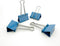 Binder Clips Small Metal Clamp - 0.75 inch / 19 mm (Blue, 20-PCS)
