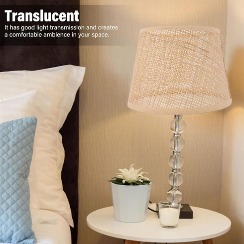 E27 E14, Lamp Shade, Handwoven Rattan Iron Table Lamp Cover, Compatible with for Chandeliers Floor Table Light