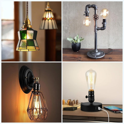 InnoHHustle 4 Pack Lamp Switch Knob, Black Brass On/Off Replacement Light Lamps & Fan Knobs Lamp Switch Antique Brass