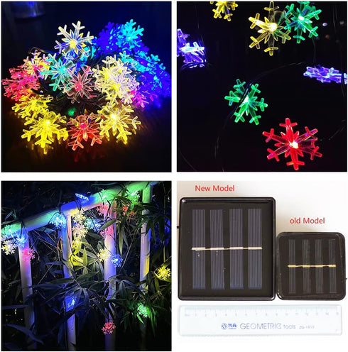 Inngree 20 30 8 Solar Christmas Lights Outdoor Waterproof Decorations Ft LED Snowflake String Fairy Lights