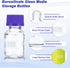 PATIKIL 8 Pack Reagent Media Storage Bottles, 50ml Borosilicate Glass Graduated Round Bottles, Clear