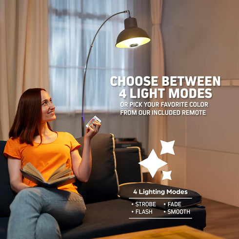 SKYLAR LED Color Changing Light Bulb with Bluetooth Speaker, E26 Standard Socket, 4 Light Modes with Remote Control