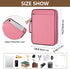 Wfrish Handle,1.25 Inch 3 500 6 Salmon Pink Zipper Binder Bag with Ring O-Ring Sheet Capacity Tab Expanding File Folder