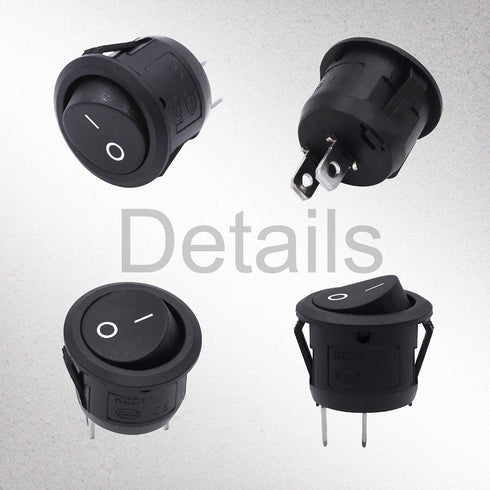 TWTADE 10Pcs Round Rocker Switch ON Off Switch, 12V Toggle Switches for Boat, Car, KCD1-X-Y